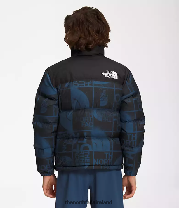 Clothing The North Face Kids Printed 1996 Retro Nuptse Jacket Shady Blue Spray Dye 4VP2RZ686