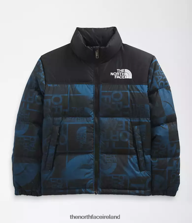 Clothing The North Face Kids Printed 1996 Retro Nuptse Jacket Shady Blue Spray Dye 4VP2RZ686