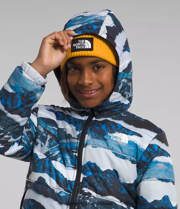 Clothing The North Face Kids Reversible Mt Chimbo Full-Zip Hooded Jacket Optic Blue Mountain Traverse Print 4VP2RZ80