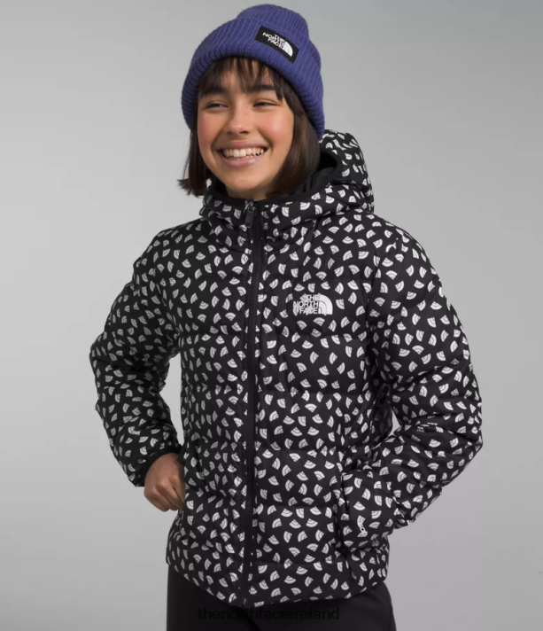 Clothing The North Face Kids Reversible North Down Hooded Jacket TNF Black TNF Mini Toss Print 4VP2RZ906