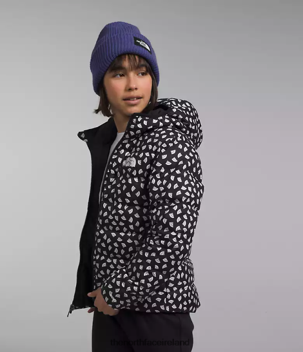 Clothing The North Face Kids Reversible North Down Hooded Jacket TNF Black TNF Mini Toss Print 4VP2RZ906
