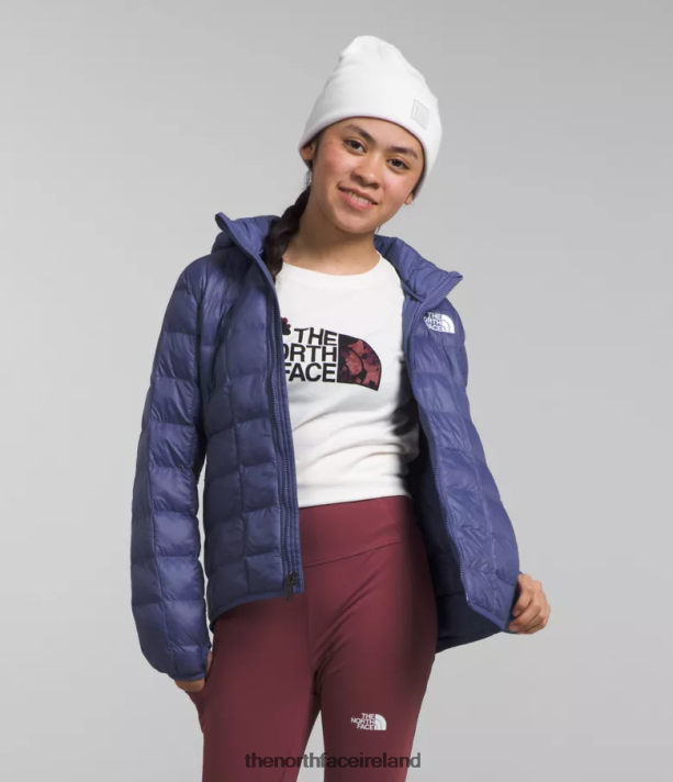 Clothing The North Face Kids ThermoBall Hooded Jacket Cave Blue 4VP2RZ182