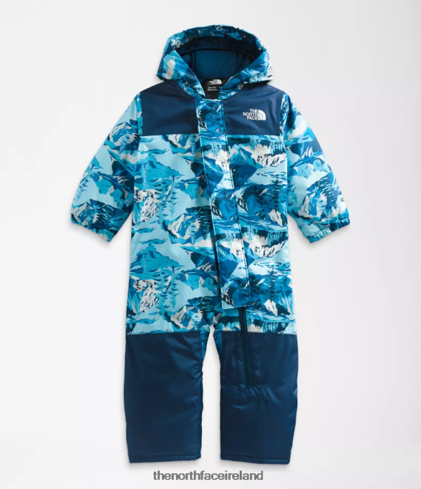 Clothing The North Face Baby Freedom Snow Suit Acoustic Blue Snow Peak Mountains Print 4VP2RZ276