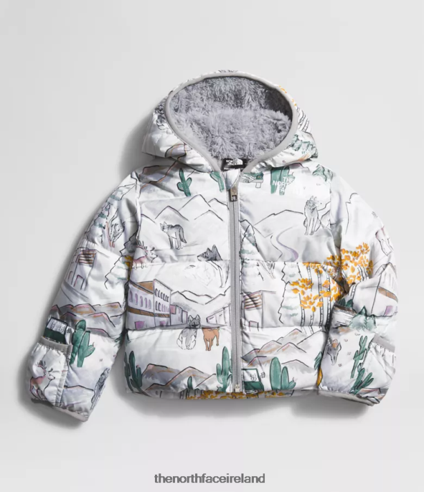 Clothing The North Face Baby North Down Hooded Jacket TNF White Like A Wolf Print 4VP2RZ766