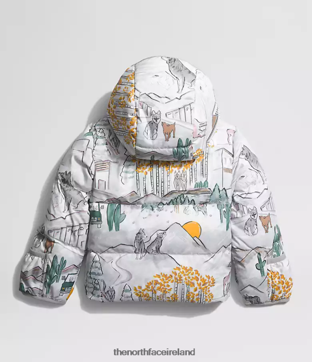 Clothing The North Face Baby North Down Hooded Jacket TNF White Like A Wolf Print 4VP2RZ766
