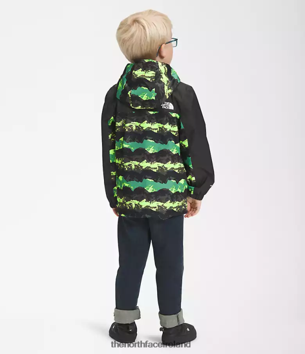 Clothing The North Face Kids Antora Rain Jacket Deep Grass Green Mountain Panorama Print 4VP2RZ86