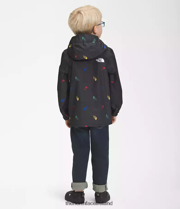 Clothing The North Face Kids Antora Rain Jacket TNF Black Tossed Logo Grid Print 4VP2RZ90