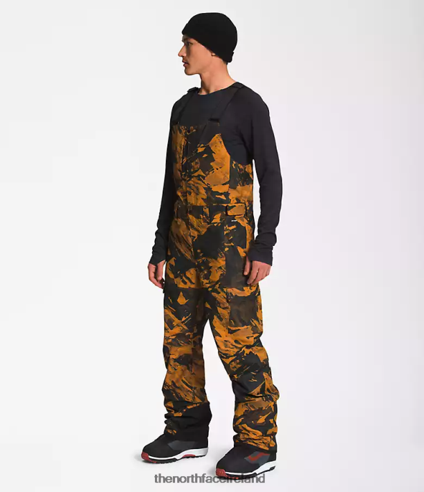 Clothing The North Face Men Freedom Bibs Leather Brown Tonal Mountainscape Print 4VP2RZ656