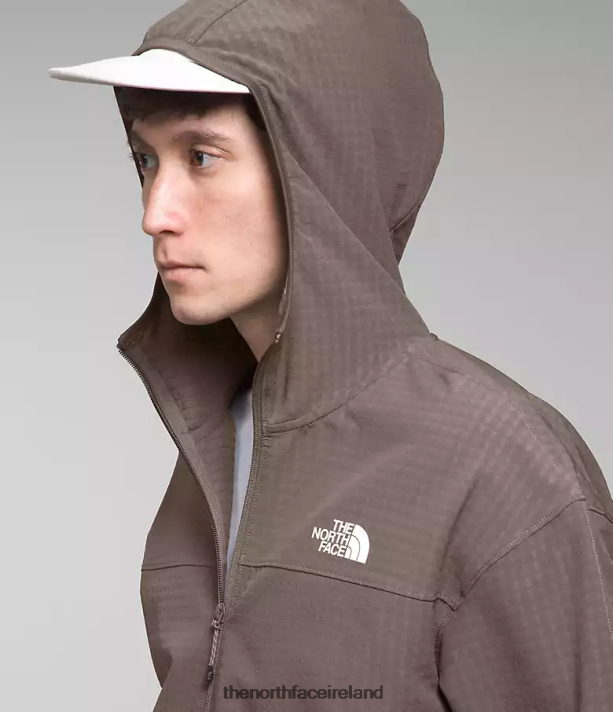 Clothing The North Face Men Tekware Grid Hoodie Falcon Brown 4VP2RZ832