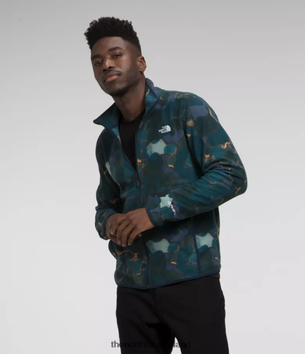 Clothing The North Face Men Alpine Polartec 100 Jacket Summit Navy Camo Texture Print 4VP2RZ14