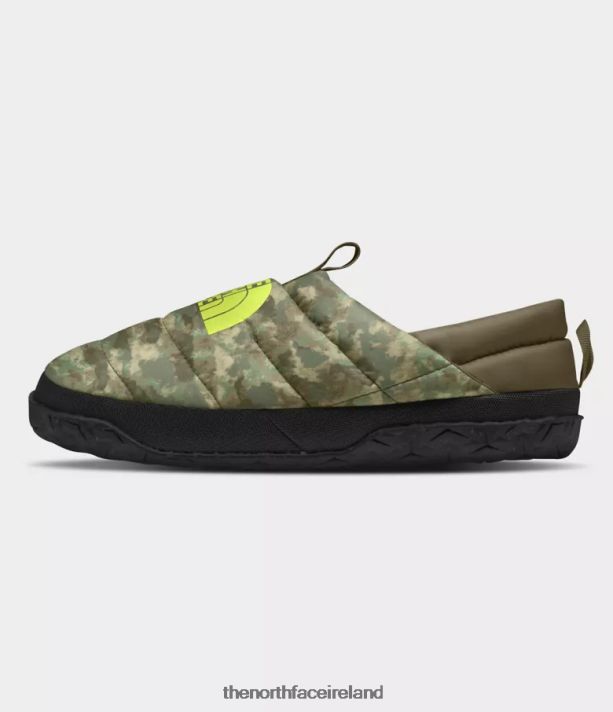 Footwear The North Face Men Nuptse Mules Military Olive StippLED Camo Print/LED Yellow 4VP2RZ558