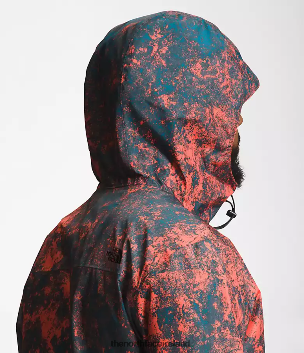 Clothing The North Face Men Alta Vista Jacket Retro Orange Hyper Rock Print 4VP2RZ1252