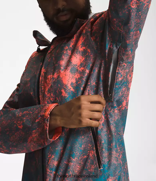 Clothing The North Face Men Alta Vista Jacket Retro Orange Hyper Rock Print 4VP2RZ1252