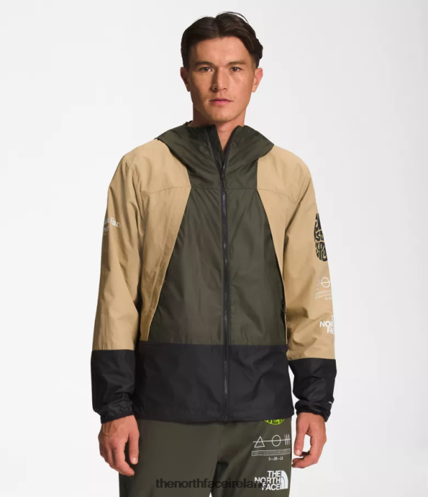 Clothing The North Face Men Trailwear Wind Whistle Jacket Khaki Stone/TNF Black/New Tuape Green 4VP2RZ347