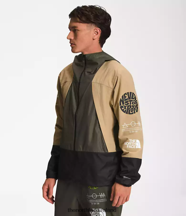 Clothing The North Face Men Trailwear Wind Whistle Jacket Khaki Stone/TNF Black/New Tuape Green 4VP2RZ347