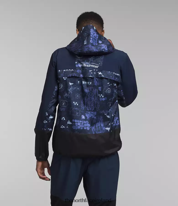 Clothing The North Face Men Trailwear Wind Whistle Jacket Summit Navy Nature Remix Print/Summit Navy 4VP2RZ344