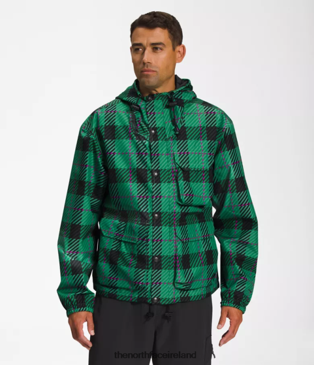 Clothing The North Face Men M66 Utility Rain Jacket Deep Grass Green Plaid 4VP2RZ295
