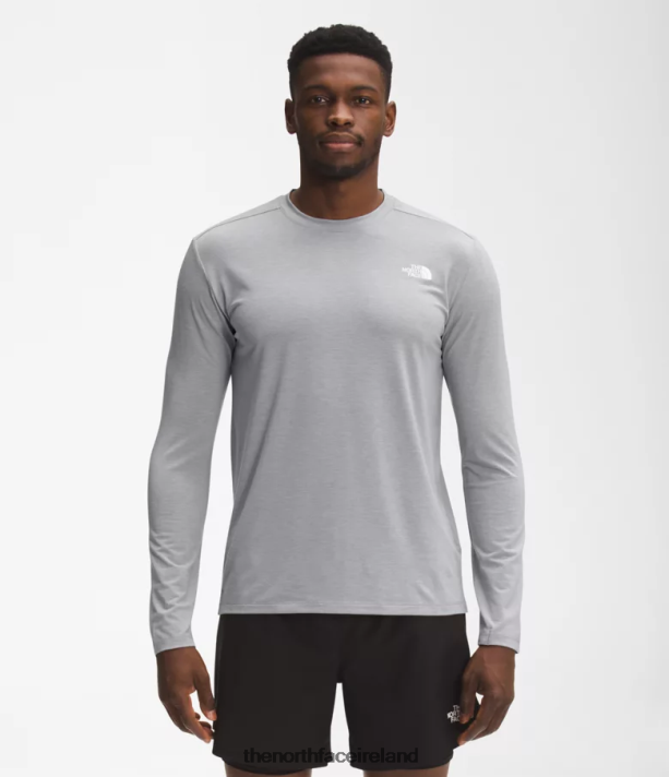 Clothing The North Face Men Wander Long-Sleeve Meld Grey Heather 4VP2RZ21