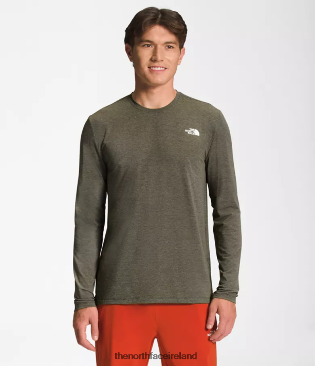 Clothing The North Face Men Wander Long-Sleeve New Taupe Green Heather 4VP2RZ25