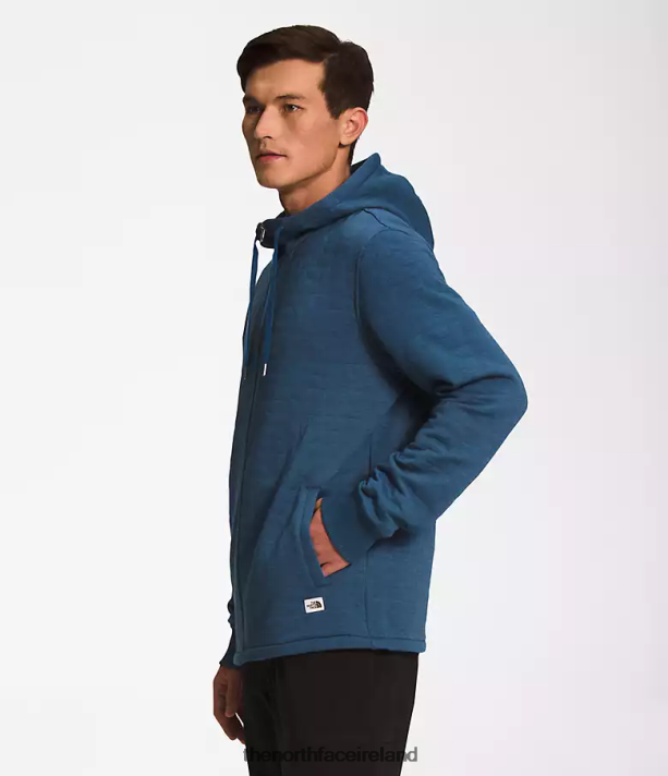 Clothing The North Face Men Longs Peak Quilted Full-Zip Hoodie Shady Blue White Heather 4VP2RZ652
