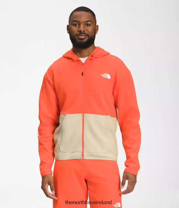 Clothing The North Face Men TNF Tech Full-Zip Hoodie Gravel/Retro Orange 4VP2RZ208