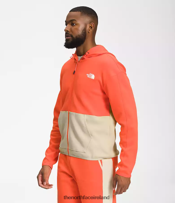 Clothing The North Face Men TNF Tech Full-Zip Hoodie Gravel/Retro Orange 4VP2RZ208
