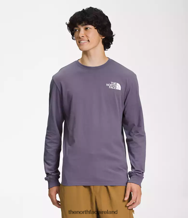 Clothing The North Face Men Long-Sleeve Box NSE Tee Lunar Slate/Summit Navy Abstrct Flower Print 4VP2RZ1210