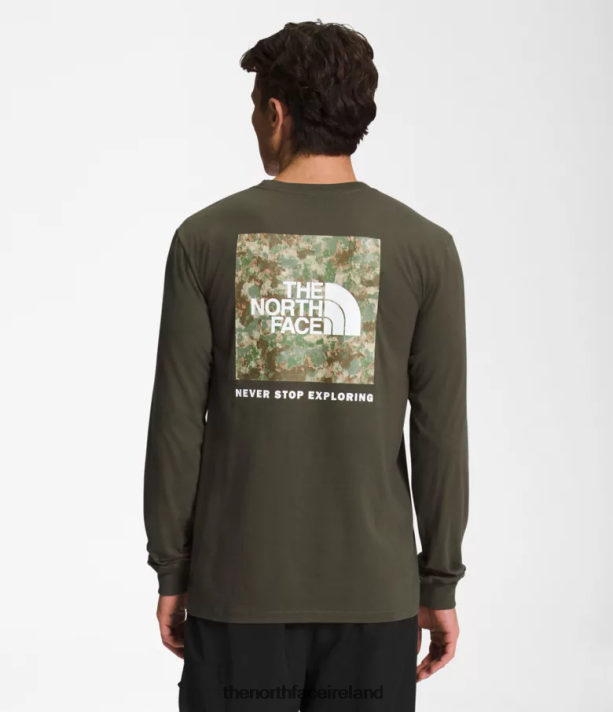 Clothing The North Face Men Long-Sleeve Box NSE Tee New Taupe Green/Military Olive StippLED Camo Prnt 4VP2RZ1211