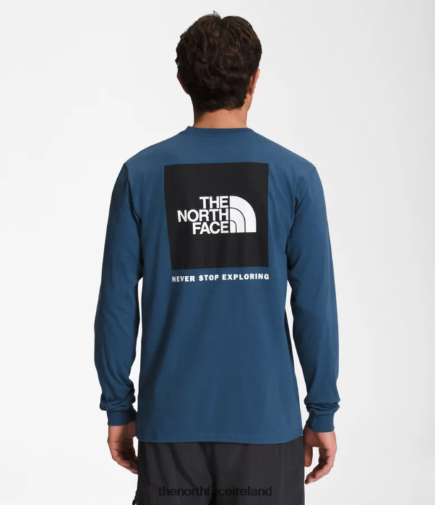 Clothing The North Face Men Long-Sleeve Box NSE Tee Shady Blue/TNF Black 4VP2RZ1207