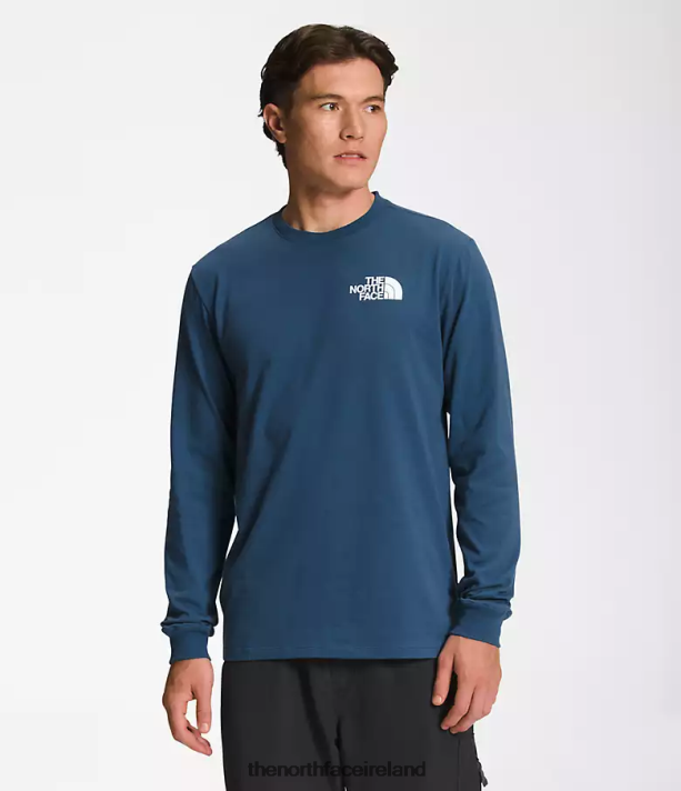 Clothing The North Face Men Long-Sleeve Box NSE Tee Shady Blue/TNF Black 4VP2RZ1207