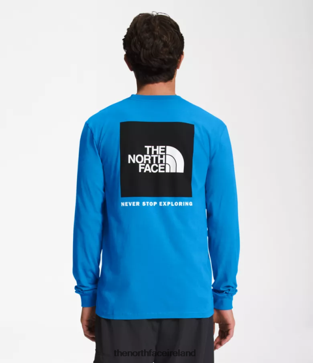 Clothing The North Face Men Long-Sleeve Box NSE Tee Super Sonic Blue/TNF Black 4VP2RZ1208