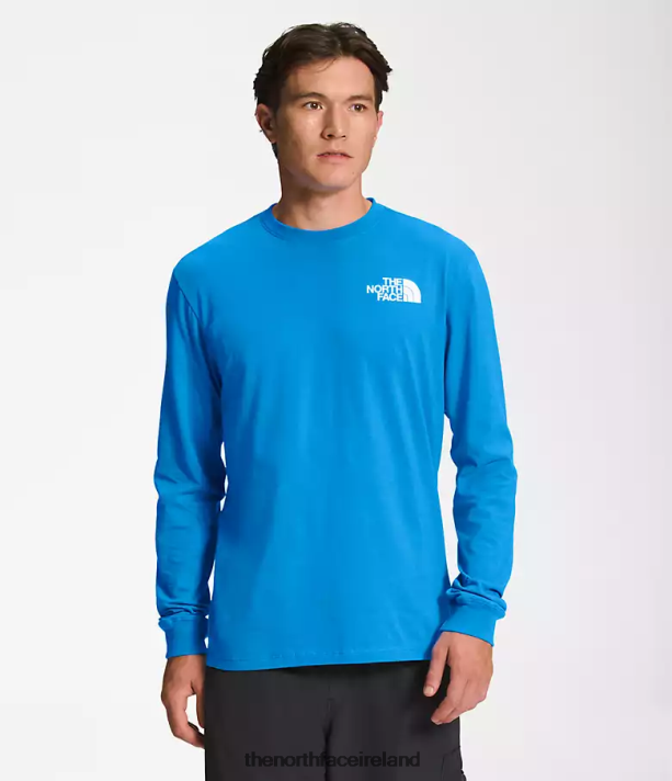 Clothing The North Face Men Long-Sleeve Box NSE Tee Super Sonic Blue/TNF Black 4VP2RZ1208