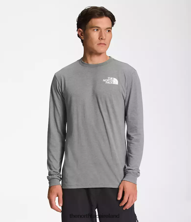 Clothing The North Face Men Long-Sleeve Box NSE Tee TNF Medium Grey Heather/TNF Black 4VP2RZ1209