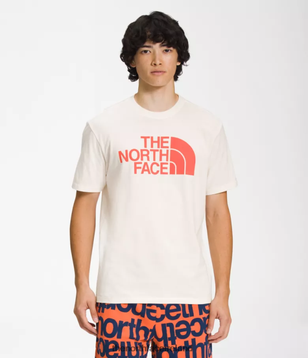 Clothing The North Face Men Short-Sleeve Half Dome Tee Gardenia White/Retro Orange 4VP2RZ1301