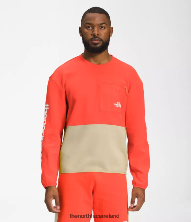 Clothing The North Face Men TNF Tech Crew Gravel/Retro Orange 4VP2RZ603