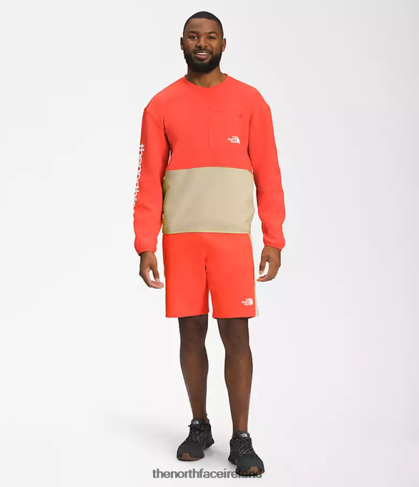 Clothing The North Face Men TNF Tech Crew Gravel/Retro Orange 4VP2RZ603