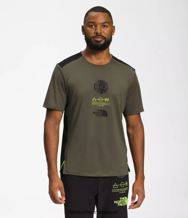 Clothing The North Face Men Trailwear Lost Coast Short-Sleeve New Taupe Green/TNF Black/LED Yellow 4VP2RZ881