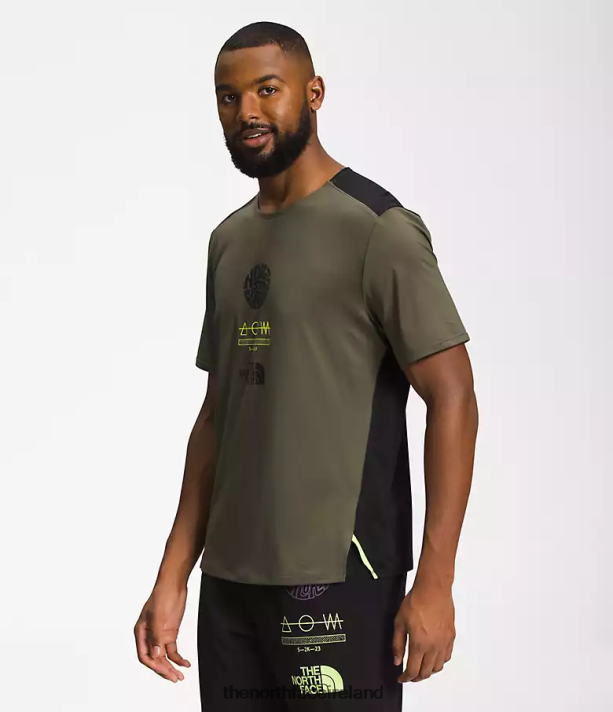 Clothing The North Face Men Trailwear Lost Coast Short-Sleeve New Taupe Green/TNF Black/LED Yellow 4VP2RZ881