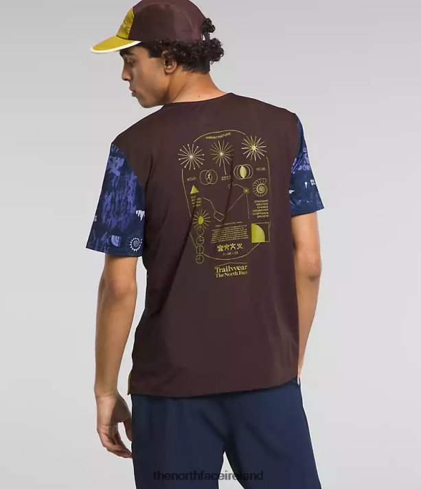 Clothing The North Face Men Trailwear Lost Coast Short-Sleeve Summit Navy Nature Remix Print 4VP2RZ882