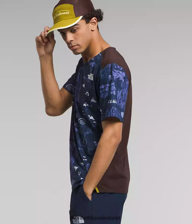 Clothing The North Face Men Trailwear Lost Coast Short-Sleeve Summit Navy Nature Remix Print 4VP2RZ882