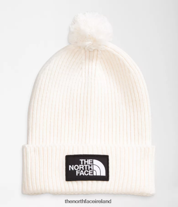 Accessory The North Face Unisex TNF Logo Box Pom Beanie Gardenia White 4VP2RZ1081