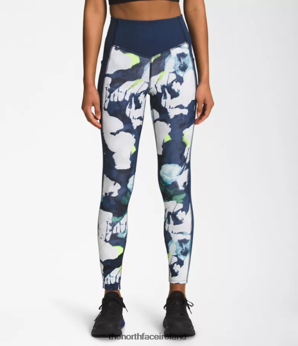 Clothing The North Face Women Dune Sky Pocket Tights Smmt Navy Abstract Floral Print 4VP2RZ384
