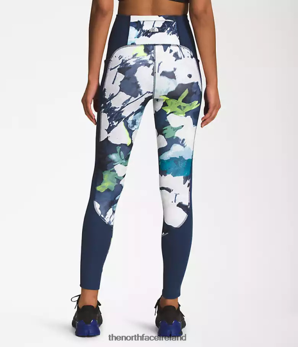 Clothing The North Face Women Dune Sky Pocket Tights Smmt Navy Abstract Floral Print 4VP2RZ384