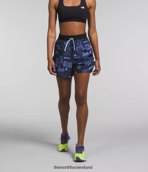 Clothing The North Face Women Trailwear OKT Trail Shorts Summit Navy Nature Remix Print 4VP2RZ625