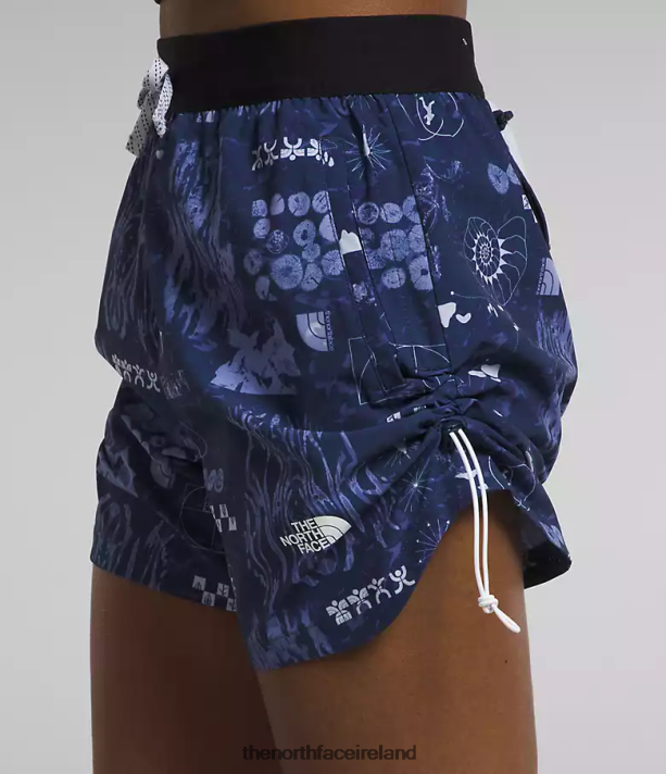 Clothing The North Face Women Trailwear OKT Trail Shorts Summit Navy Nature Remix Print 4VP2RZ625