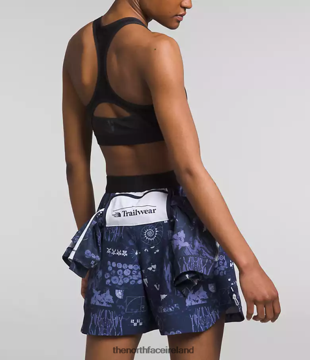 Clothing The North Face Women Trailwear OKT Trail Shorts Summit Navy Nature Remix Print 4VP2RZ625