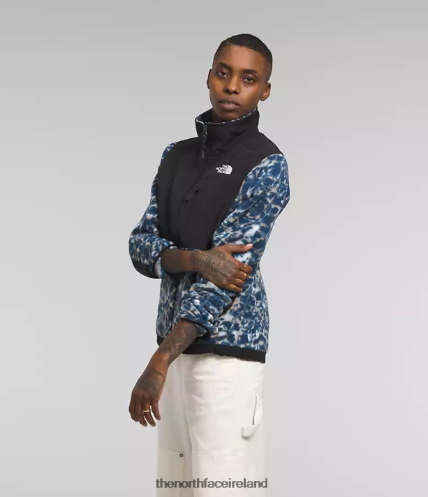 Clothing The North Face Women Denali Jacket Dusty Periwinkle Water Distortion Small Print/Summit Navy 4VP2RZ146