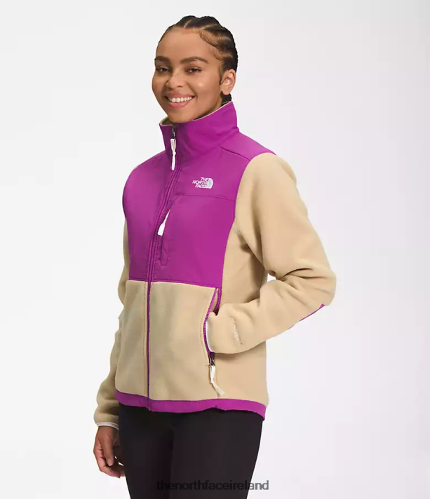 Clothing The North Face Women Denali Jacket Khaki Stone/Purple Cactus Flower/Gardenia White 4VP2RZ149