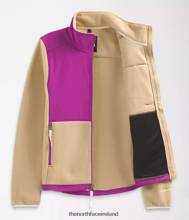 Clothing The North Face Women Denali Jacket Khaki Stone/Purple Cactus Flower/Gardenia White 4VP2RZ149