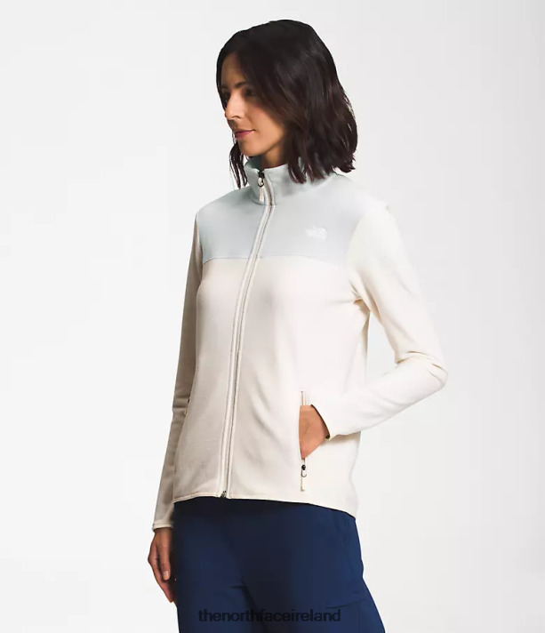 Clothing The North Face Women TKA Glacier Full-Zip Jacket Tin Grey/Gardenia White 4VP2RZ620
